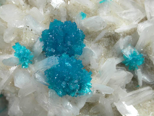 Cavansite on Stilbite-Ca from Wagholi Quarry, Maharashtra, India