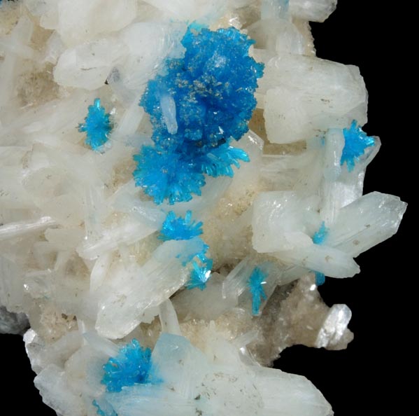 Cavansite on Stilbite from Wagholi Quarry, Maharashtra, India