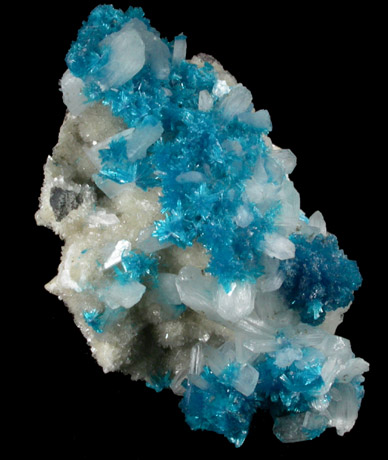 Cavansite on Stilbite-Ca from Wagholi Quarry, Maharashtra, India