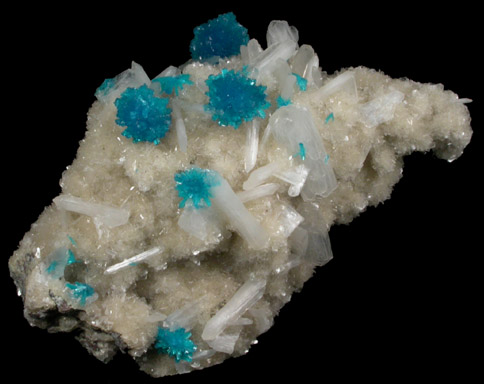 Cavansite on Stilbite-Ca from Wagholi Quarry, Maharashtra, India