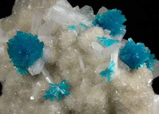 Cavansite on Stilbite-Ca from Wagholi Quarry, Maharashtra, India