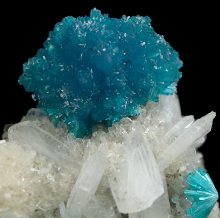 Cavansite on Stilbite-Ca from Wagholi Quarry, Maharashtra, India