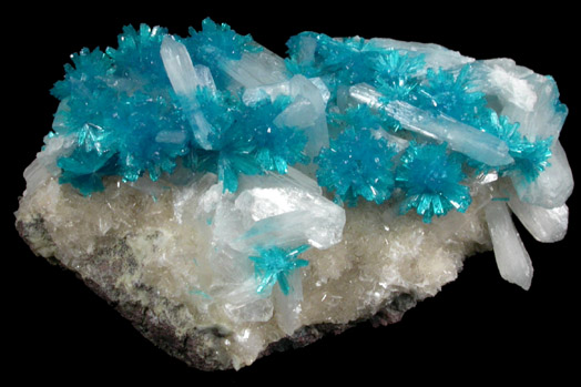 Cavansite on Stilbite-Ca from Wagholi Quarry, Maharashtra, India