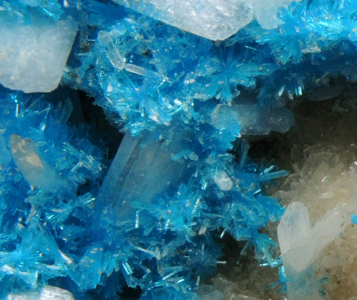 Cavansite on Stilbite-Ca from Wagholi Quarry, Maharashtra, India