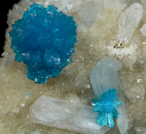 Cavansite on Stilbite-Ca from Wagholi Quarry, Maharashtra, India