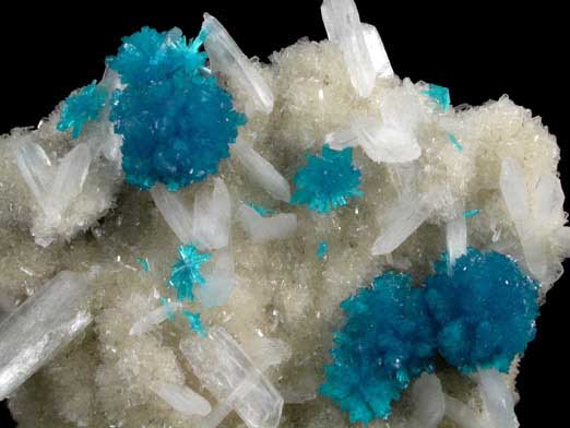 Cavansite on Stilbite-Ca from Wagholi Quarry, Maharashtra, India