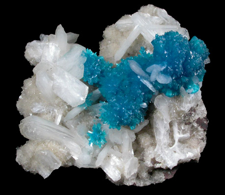 Cavansite on Stilbite-Ca from Wagholi Quarry, Maharashtra, India