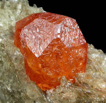 Spessartine Garnet in Muscovite from Nani, near Loliondo, Arusha, Tanzania