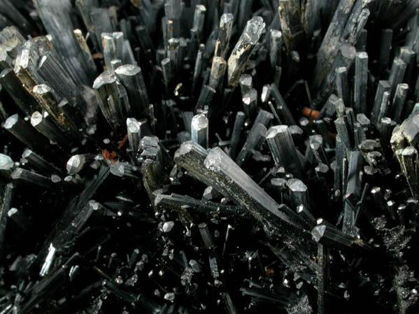 Stibnite with Stibiconite from Xikuangshan, 12 km northeast of Lengshuijiang, Hunan Province, China