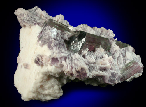 Elbaite Tourmaline and Lepidolite from Barra do Salinas, Coronel Murta, Minas Gerais, Brazil