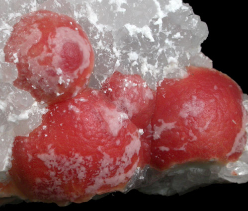 Fluorite (rare hemispherical form) on Quartz from Mahodari, Nasik District, Maharashtra, India