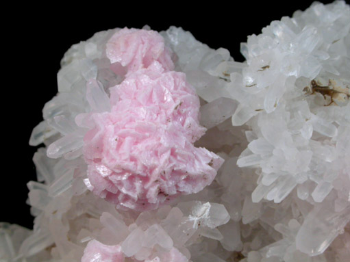 Rhodochrosite on Quartz from Sunnyside Mine, Eureka District, San Juan County, Colorado