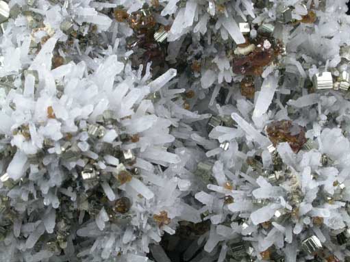 Quartz with Pyrite and Sphalerite from Huaron District, Cerro de Pasco Province, Pasco Department, Peru