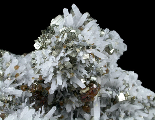 Quartz with Pyrite and Sphalerite from Huaron District, Cerro de Pasco Province, Pasco Department, Peru