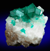 Dioptase on Calcite from Tsumeb Mine, Otavi-Bergland District, Oshikoto, Namibia