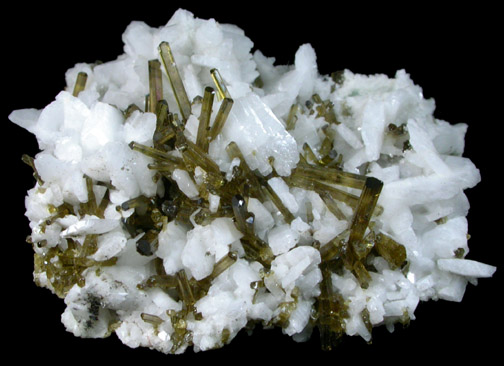 Epidote on Orthoclase var. Adularia from Alchuri, Shigar Valley, Skardu District, Baltistan, Gilgit-Baltistan, Pakistan