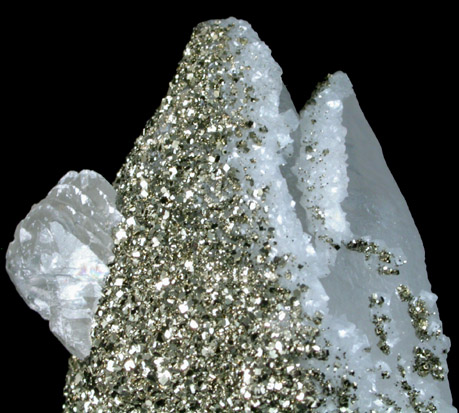 Quartz with Pyrite and Calcite from Naica District, Saucillo, Chihuahua, Mexico