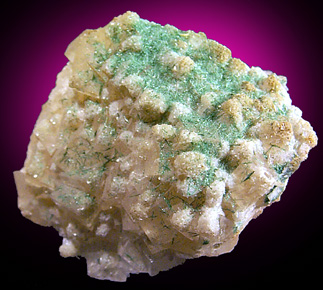 Calcite with Malachite from Tsumeb, Namibia