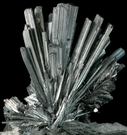 Stibnite on Calcite from Herja Mine (Kisbanya), Baia Mare, Maramures, Romania