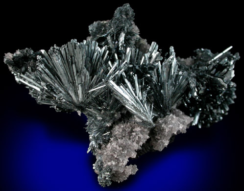 Stibnite with Calcite from Herja Mine (Kisbanya), Baia Mare, Maramures, Romania