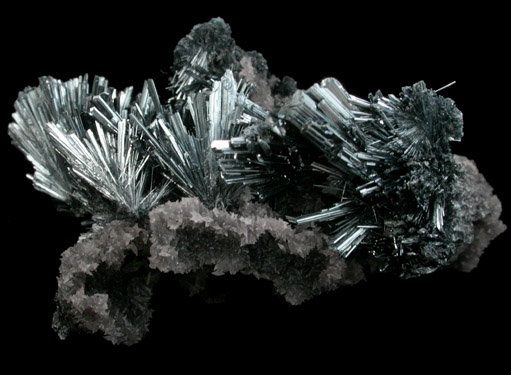 Stibnite with Calcite from Herja Mine (Kisbanya), Baia Mare, Maramures, Romania