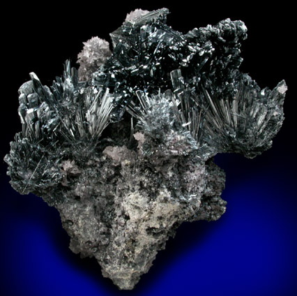 Stibnite with Calcite from Herja Mine (Kisbanya), Baia Mare, Maramures, Romania