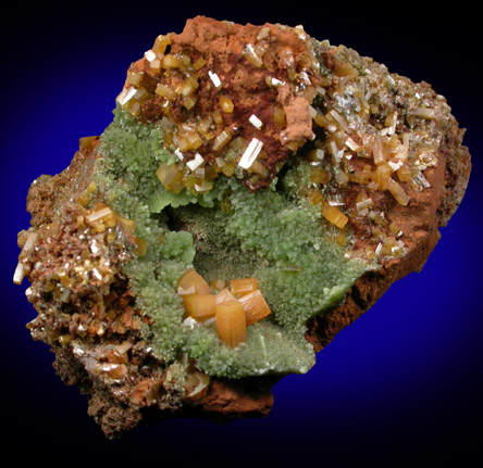 Wulfenite and Mimetite from Mina Ojuela, San Juan Poniente Vein, Level 6, Mapimi, Durango, Mexico