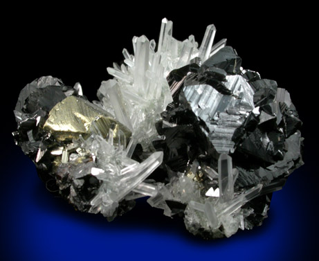 Sphalerite, Chalcopyrite, Quartz from Animon Mine, Huaron District, Pasco Department, Peru