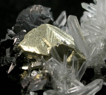 Sphalerite, Chalcopyrite, Quartz from Animon Mine, Huaron District, Pasco Department, Peru
