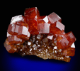 Vanadinite over Barite from Mibladen, Haute Moulouya Basin, Zeida-Aouli-Mibladen belt, Midelt Province, Morocco