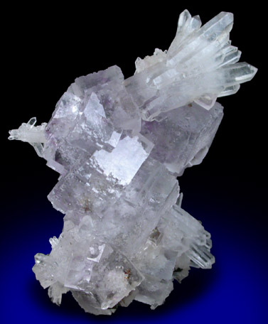 Fluorite with Quartz and Pyrite from Naica District, Saucillo, Chihuahua, Mexico