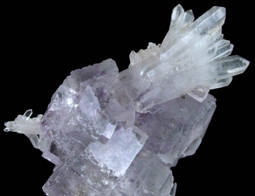 Fluorite with Quartz and Pyrite from Naica District, Saucillo, Chihuahua, Mexico