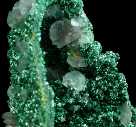 Malachite with Calcite from Tsumeb Mine, Otavi-Bergland District, Oshikoto, Namibia