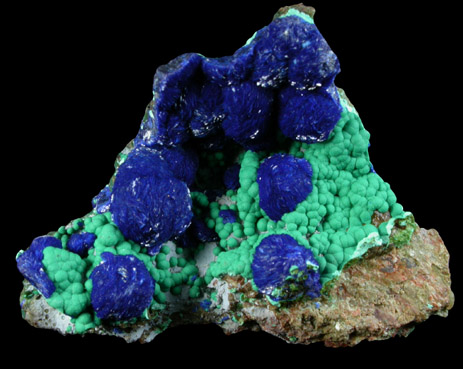 Azurite on Malachite from Globe-Miami District, Gila County, Arizona