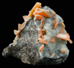 Wulfenite on Hemimorphite coated with Quartz from Finch Mine (Barking Spider Mine), north of Hayden, Banner District, Gila County, Arizona