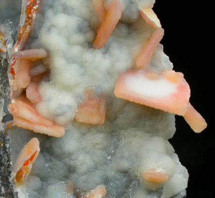 Wulfenite on Hemimorphite coated with Quartz from Finch Mine (Barking Spider Mine), north of Hayden, Banner District, Gila County, Arizona