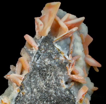 Wulfenite on Hemimorphite coated with Quartz from Finch Mine (Barking Spider Mine), north of Hayden, Banner District, Gila County, Arizona