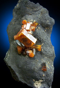 Vanadinite on Goethite from Taouz, Morocco