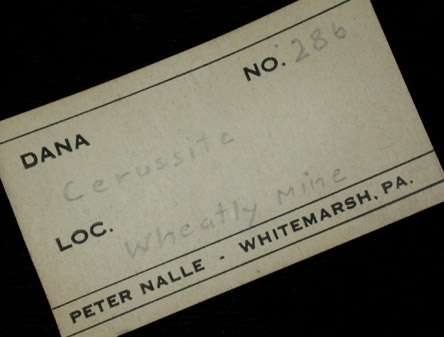 Cerussite from Wheatley Mine, Phoenixville, Chester County, Pennsylvania