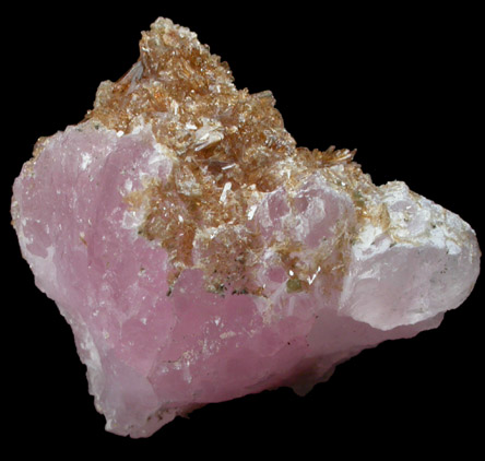 Eosphorite on Rose Quartz Crystals from Itinga, Minas Gerais, Brazil