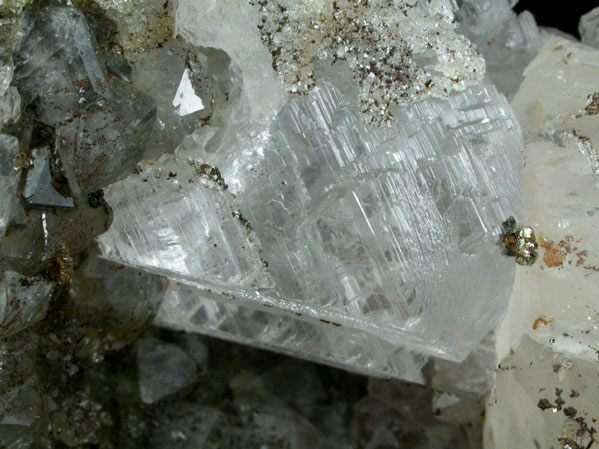 Gypsum, Calcite, Pyrite, Quartz from Prospect Park Quarry, Prospect Park, Passaic County, New Jersey