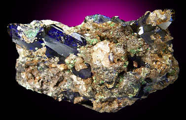 Azurite, Malachite, Cerussite from Tsumeb, Namibia