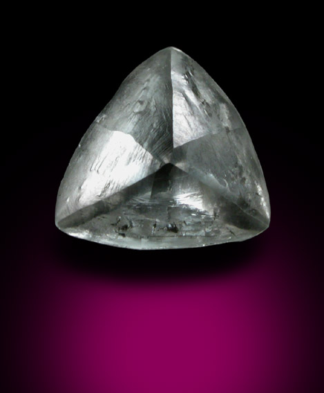 Diamond (0.83 carat pale yellow-gray macle, twinned crystal) from Diavik Mine, East Island, Lac de Gras, Northwest Territories, Canada
