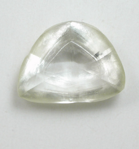 Diamond (0.89 carat pale yellow-gray macle, twinned crystal) from Diavik Mine, East Island, Lac de Gras, Northwest Territories, Canada