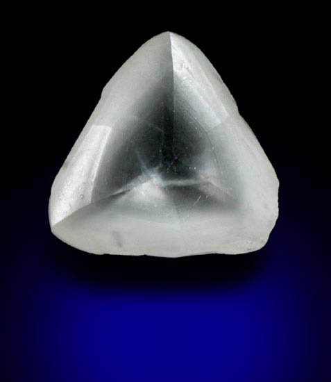 Diamond (0.73 carat pale gray macle, twinned crystal) from Diavik Mine, East Island, Lac de Gras, Northwest Territories, Canada