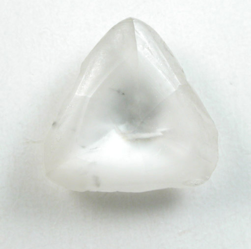 Diamond (0.73 carat pale gray macle, twinned crystal) from Diavik Mine, East Island, Lac de Gras, Northwest Territories, Canada