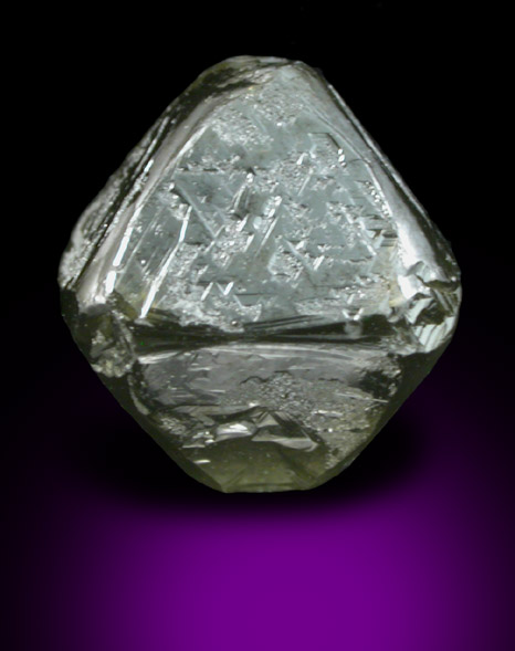 Diamond (4.89 carat gray-brown octahedral crystal) from Diavik Mine, East Island, Lac de Gras, Northwest Territories, Canada
