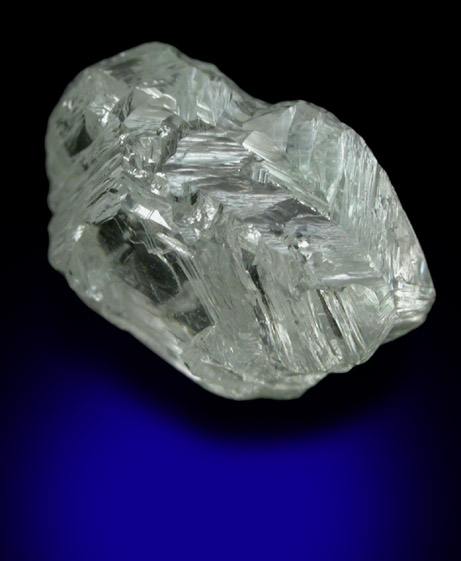 Diamond (2.55 carat pale yellow-green macle, twinned crystal) from Jwaneng Mine, Naledi River Valley, Botswana