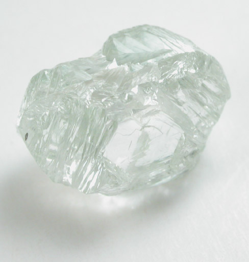 Diamond (2.55 carat pale yellow-green macle, twinned crystal) from Jwaneng Mine, Naledi River Valley, Botswana