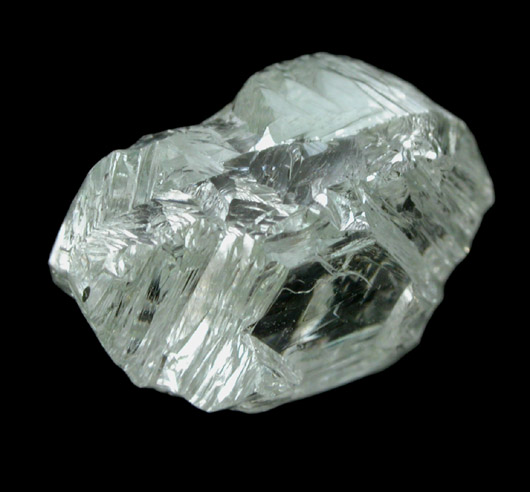 Diamond (2.55 carat pale yellow-green macle, twinned crystal) from Jwaneng Mine, Naledi River Valley, Botswana